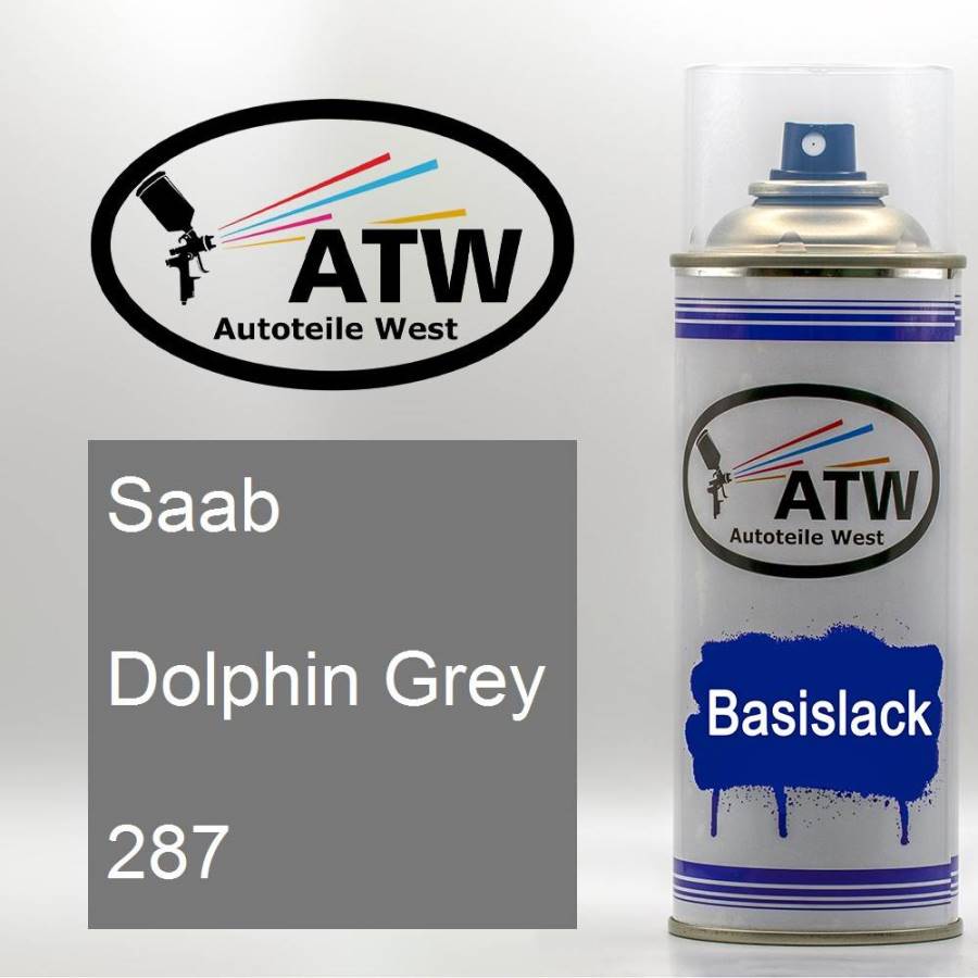 Saab, Dolphin Grey, 287: 400ml Sprühdose, von ATW Autoteile West.